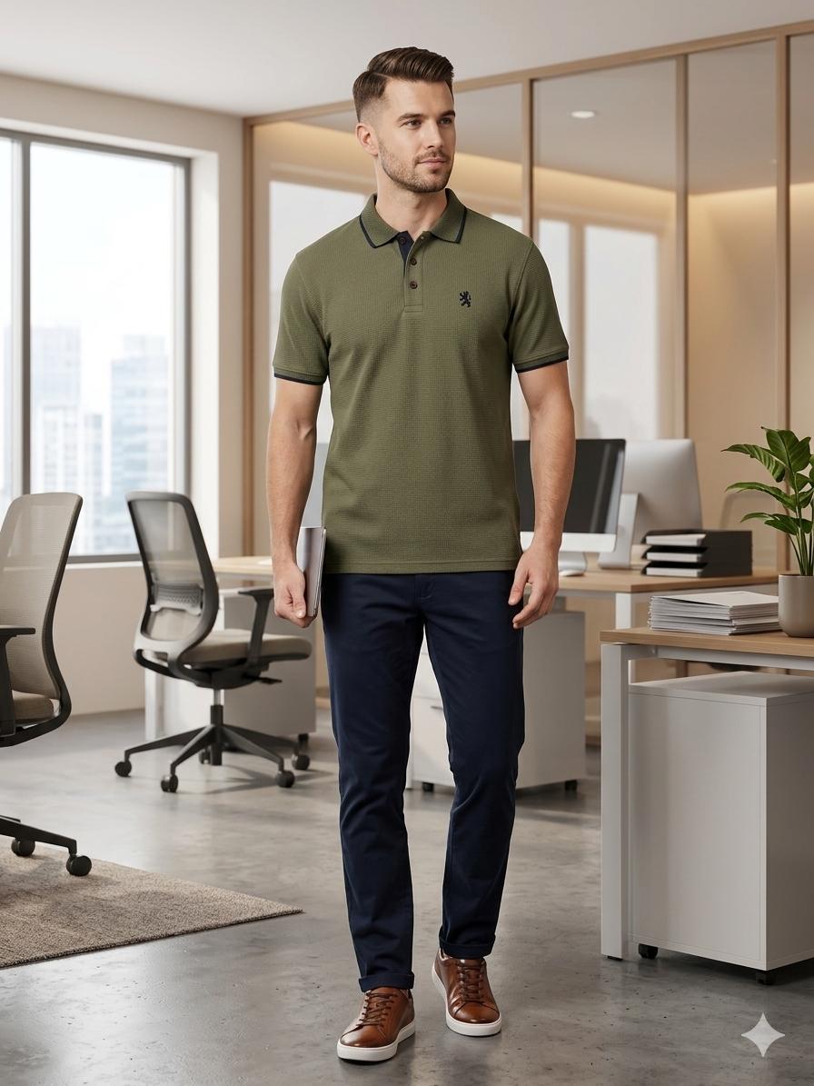 Men's Waffle Collar T-Shirt