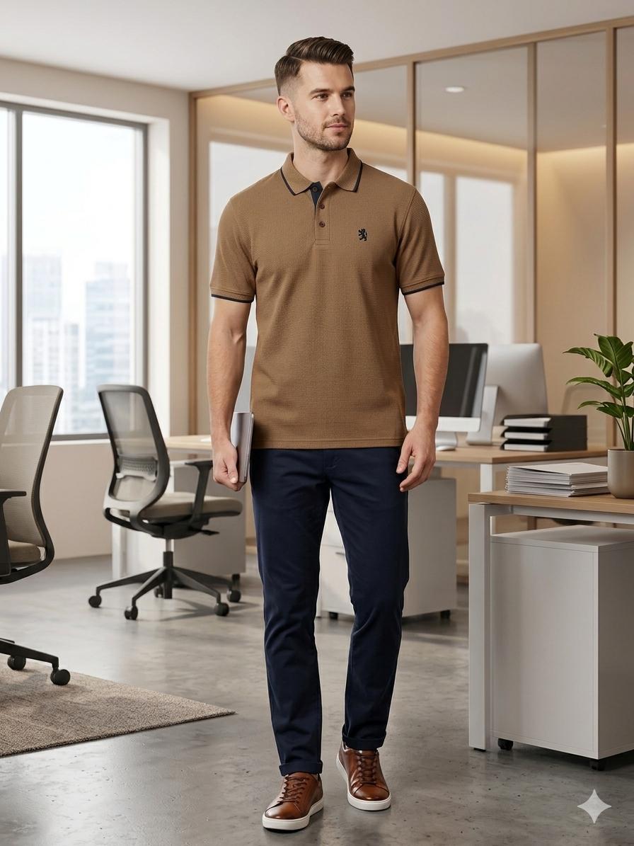 Men's Waffle Collar T-Shirt