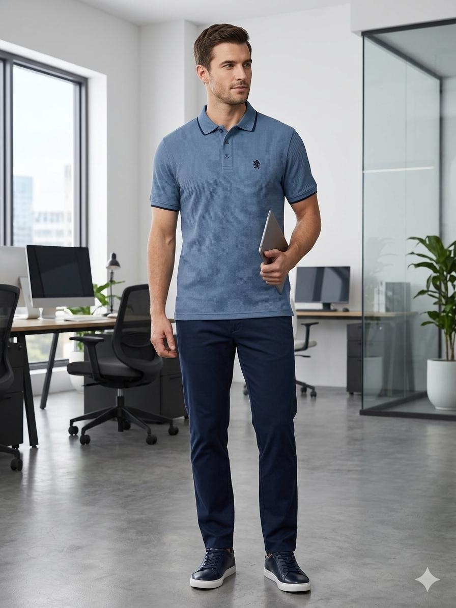 Men's Waffle Collar T-Shirt