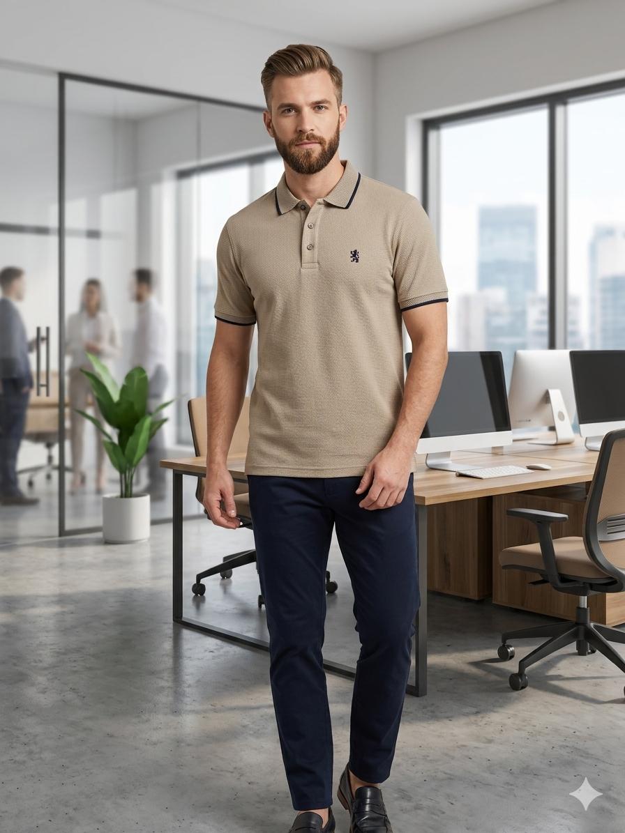 Men's Waffle Collar T-Shirt