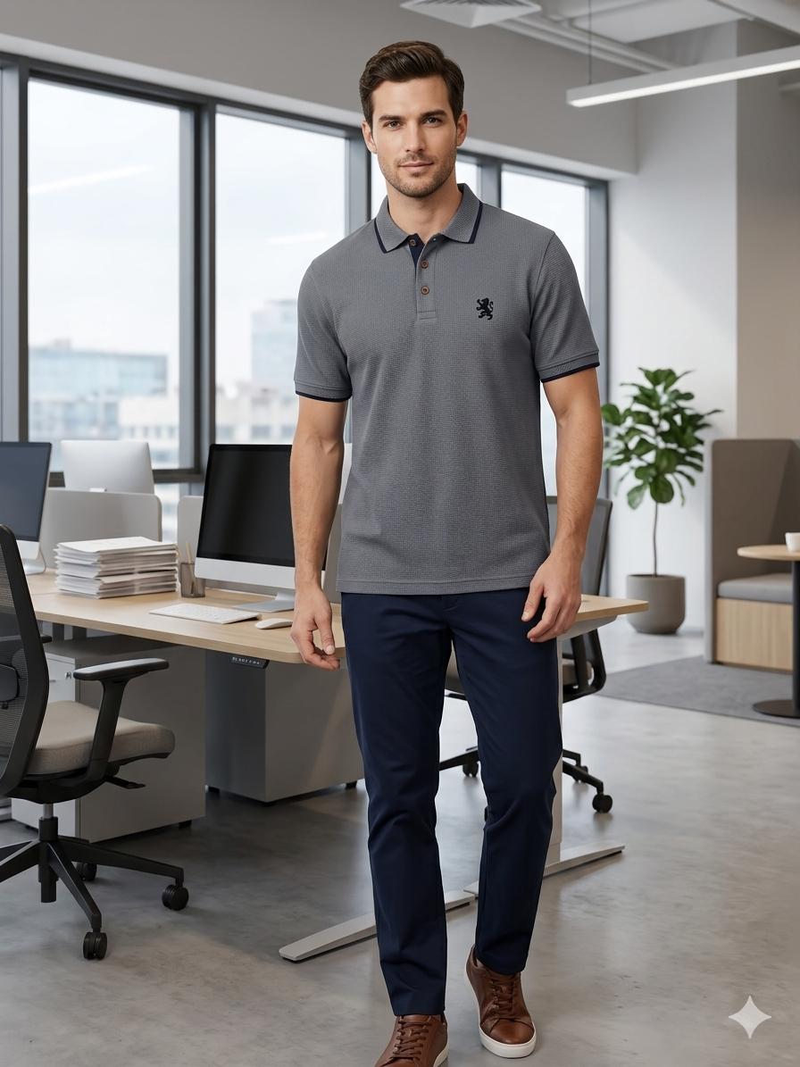 Men's Waffle Collar T-Shirt