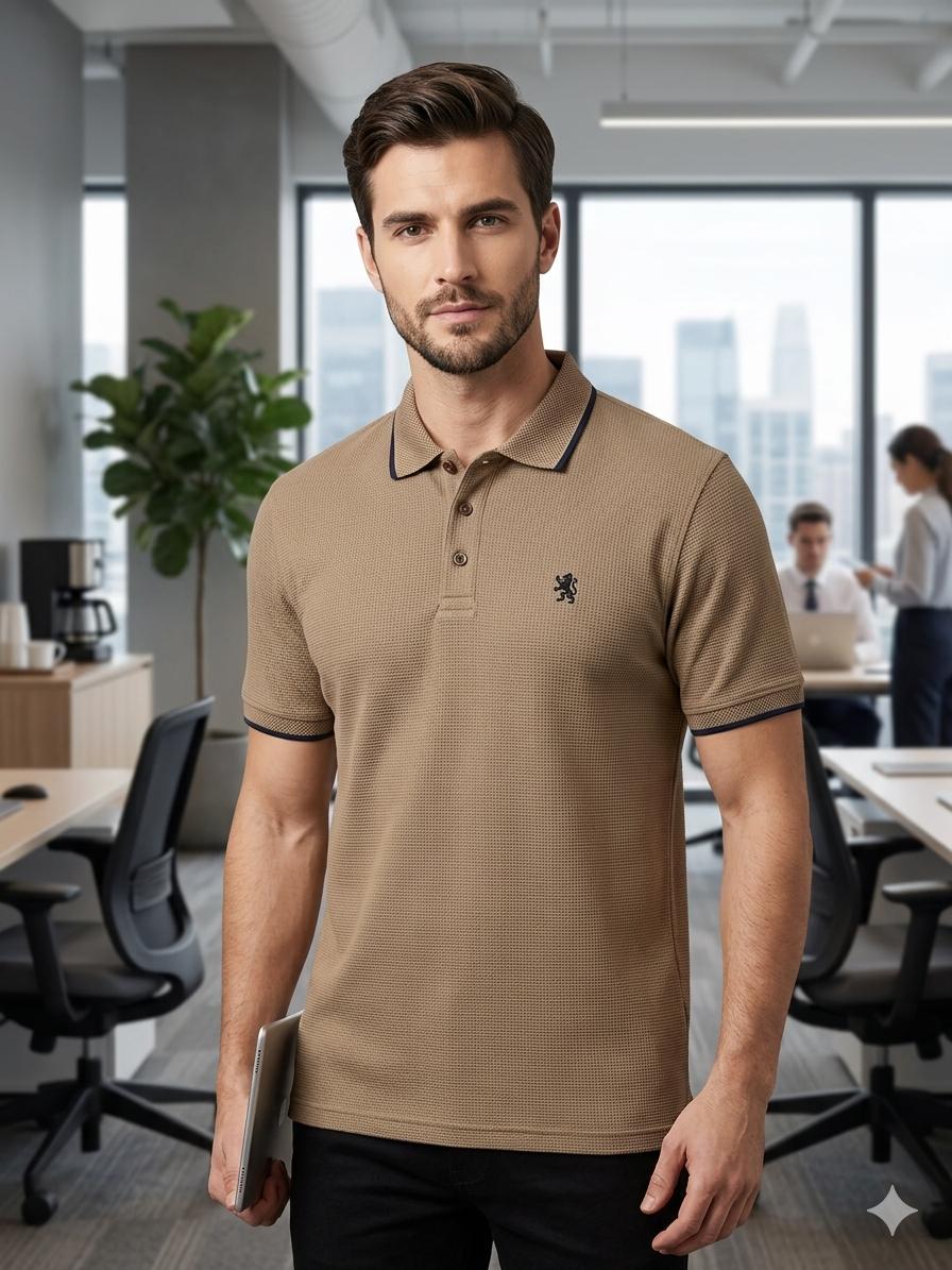Men's Waffle Collar T-Shirt