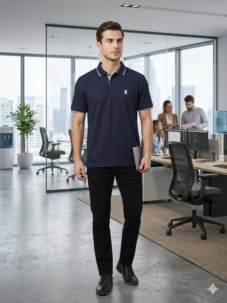 Men's Waffle Collar T-Shirt