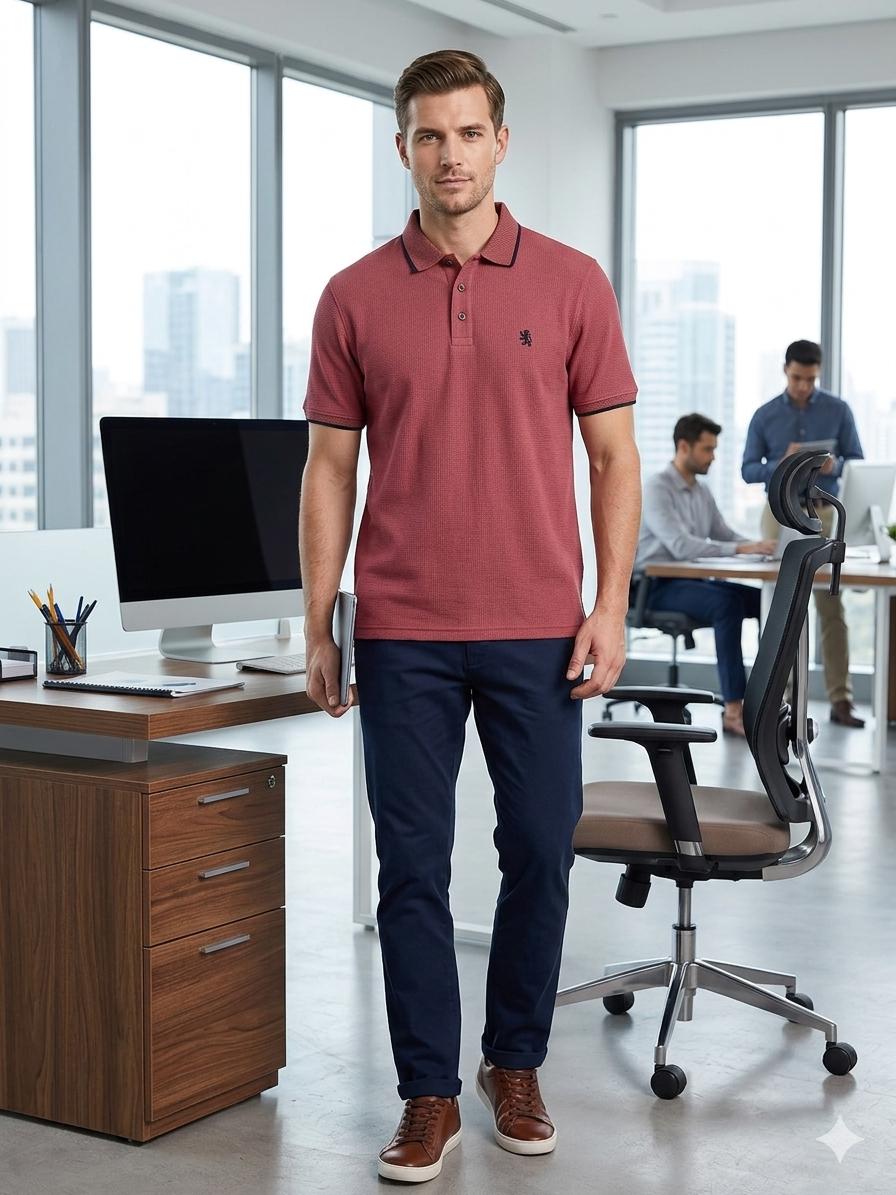 Men's Waffle Collar T-Shirt