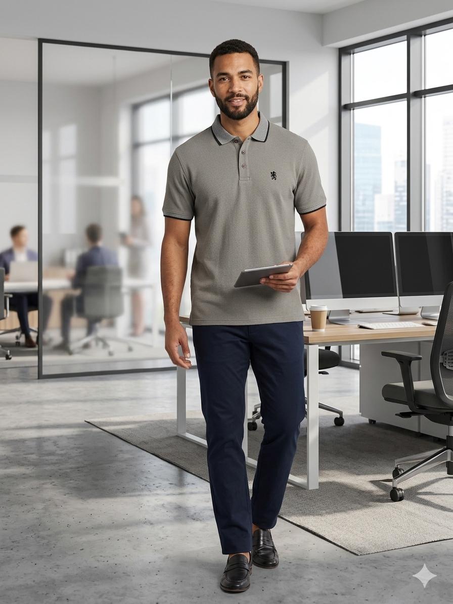 Men's Waffle Collar T-Shirt